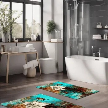 Set covorase de baie, Cartwright, CT-5384, Poliester, Multicolor imagine