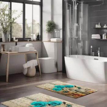 Set covorase de baie, Cartwright, CT-5387, Poliester, Multicolor imagine