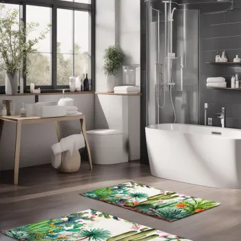 Set covorase de baie, Cartwright, CT-5389, Poliester, Multicolor imagine