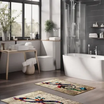 Set covorase de baie, Cartwright, CT-5391-1, Poliester, Multicolor imagine