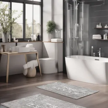 Set covorase de baie, Cartwright, CT-5397, Poliester, Multicolor imagine