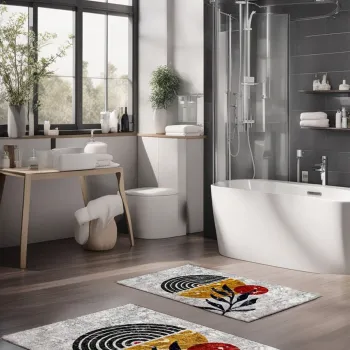 Set covorase de baie, Cartwright, CT-5406, Poliester, Multicolor imagine