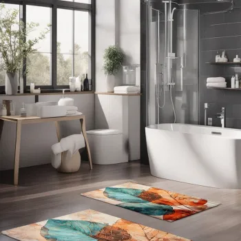 Set covorase de baie, Cartwright, CT-5407, Poliester, Multicolor imagine