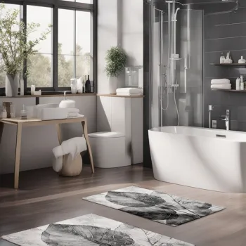 Set covorase de baie, Cartwright, CT-5408, Poliester, Multicolor imagine