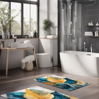 Set covorase de baie, Cartwright, CT-5411, Poliester, Multicolor imagine