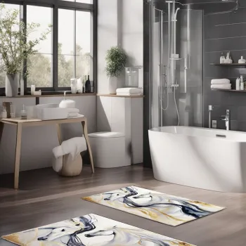 Set covorase de baie, Cartwright, CT-5419, Poliester, Multicolor imagine