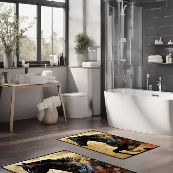 Set covorase de baie, Cartwright, CT-5421, Poliester, Multicolor imagine