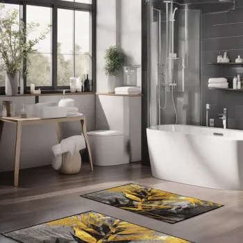 Set covorase de baie, Cartwright, CT-5422, Poliester, Multicolor imagine