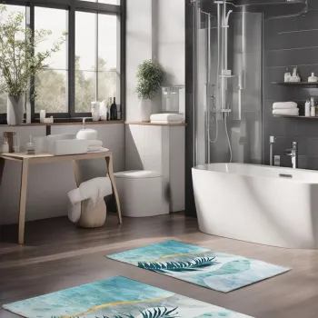 Set covorase de baie, Cartwright, CT-5424, Poliester, Multicolor imagine