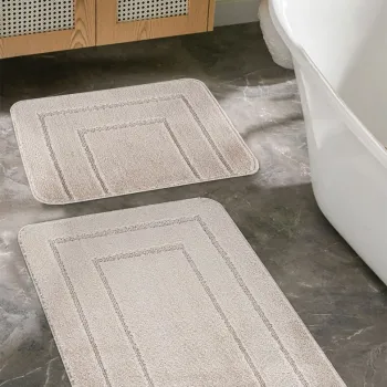 Set covorase de baie, Cecilia, Cerceve, Polipropilena, Bej imagine