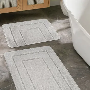 Set covorase de baie, Cecilia, Cerceve, Polipropilena, Gri imagine