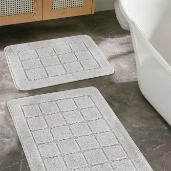 Set covorase de baie, Cecilia, Kareli, Polipropilena, Gri imagine