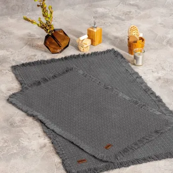 Set covorase de baie, Cotton Box, Bath Rug, Bumbac , Antracit imagine