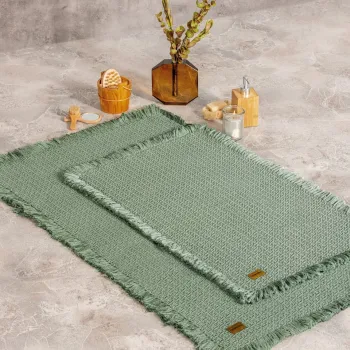 Set covorase de baie, Cotton Box, Bath Rug, Bumbac , Verde imagine