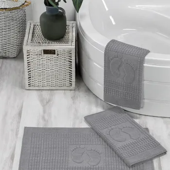 Set covorase de baie, Eponj Home, Orma, Bumbac, Gri imagine