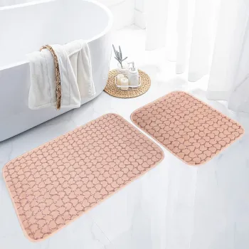 Set covorase de baie, Jassrug, Leila Heart, Poliester, Roz deschis imagine