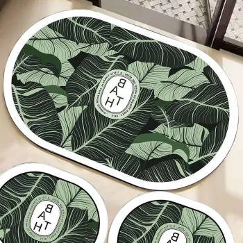 Set covorase de baie, L'essentiel Maison, Aleas, Verde imagine