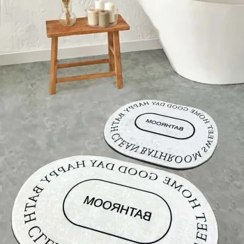 Set covorase de baie, L'essentiel Maison, Baindos, Ecru imagine