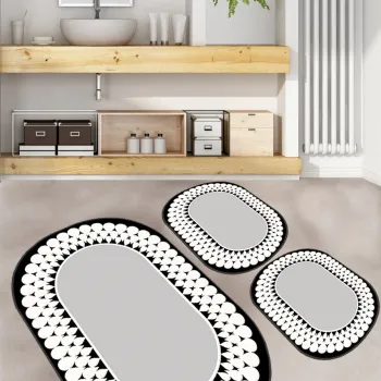 Set covorase de baie, L'essentiel Maison, Balloch, Poliester, Multicolor imagine