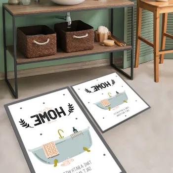 Set covorase de baie, L'essentiel Maison, Bathtub, Poliester, Multicolor imagine