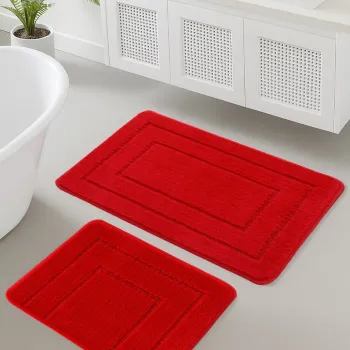 Set covorase de baie, L'essentiel Maison, Cerceve, Rosu imagine