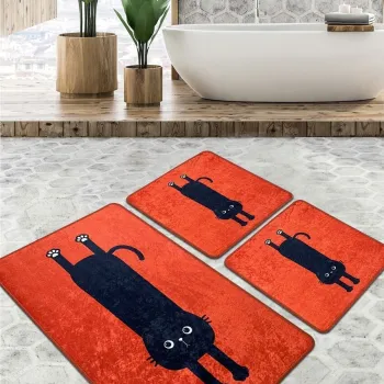 Set covorase de baie, L'essentiel Maison, Comfort, Rosu imagine