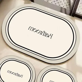 Set covorase de baie, L'essentiel Maison, Farbelle, Ecru imagine