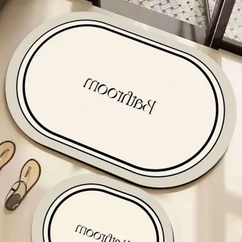 Set covorase de baie, L'essentiel Maison, Farbelle, Ecru imagine