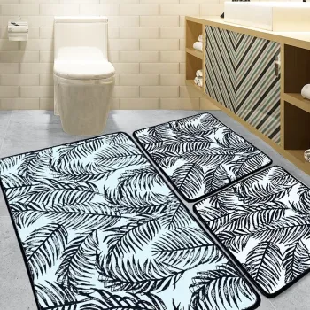 Set covorase de baie, L'essentiel Maison, Frond, Poliester, Multicolor imagine