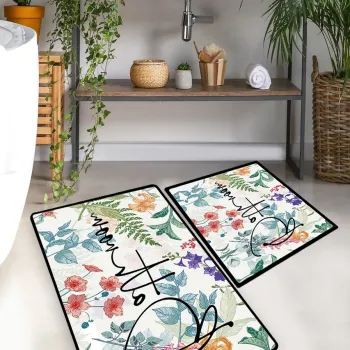 Set covorase de baie, L'essentiel Maison, Green In Flower, Multicolor imagine