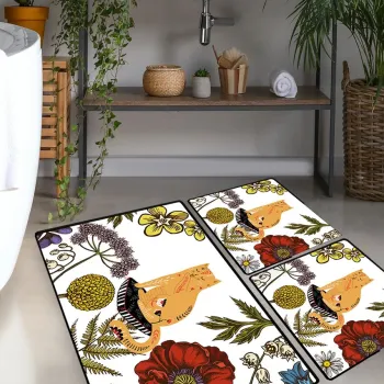 Set covorase de baie, L'essentiel Maison, Hennaed Cat, Poliester, Multicolor imagine