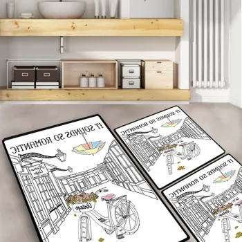 Set covorase de baie, L'essentiel Maison, It Sounds So Romantic, Poliester, Multicolor imagine