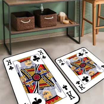 Set covorase de baie, L'essentiel Maison, Karo Playing Card, Poliester, Multicolor imagine