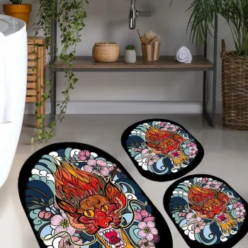 Set covorase de baie, L'essentiel Maison, Lakingo, Poliester, Multicolor imagine