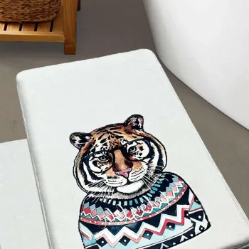 Set covorase de baie, L'essentiel Maison, Logwe, Ecru imagine