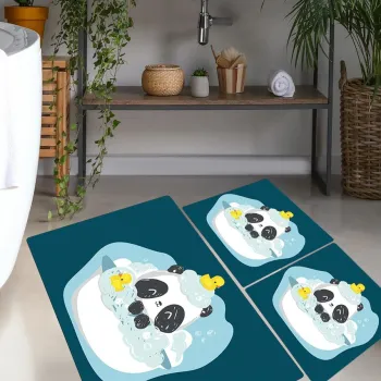 Set covorase de baie, L'essentiel Maison, Panda In The Water, Poliester, Multicolor imagine