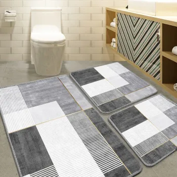 Set covorase de baie, L'essentiel Maison, Pendor, Gri imagine