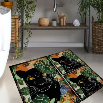 Set covorase de baie, L'essentiel Maison, Schwarz, Poliester, Multicolor imagine