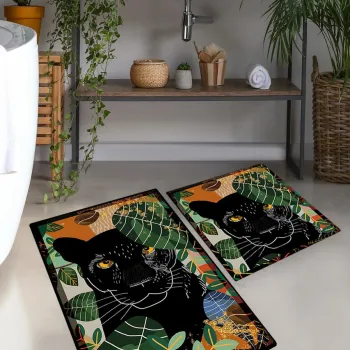 Set covorase de baie, L'essentiel Maison, Schwarz, Poliester, Multicolor imagine
