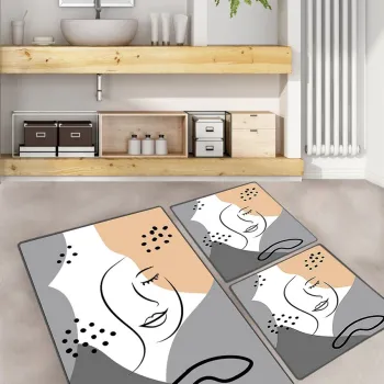 Set covorase de baie, L'essentiel Maison, Smiling Face, Poliester, Multicolor imagine