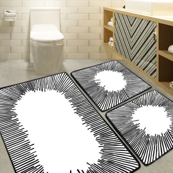 Set covorase de baie, L'essentiel Maison, Somber, Ecru imagine