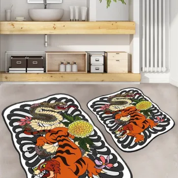 Set covorase de baie, L'essentiel Maison, Wild Animals, Poliester, Multicolor imagine