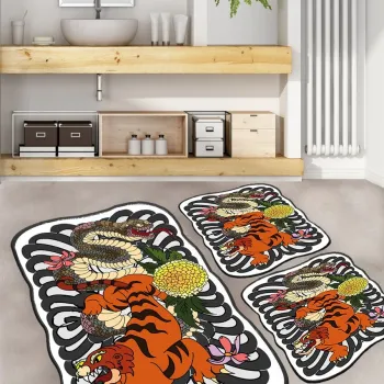 Set covorase de baie, L'essentiel Maison, Wild Animals, Poliester, Multicolor imagine