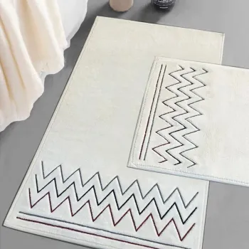 Set covorase de baie, L'essentiel Maison, Zikzak, Rosu imagine