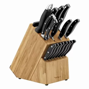 Set cutite cu suport 20 piese BergHOFF, Essentials Trivium, inox/lemn imagine