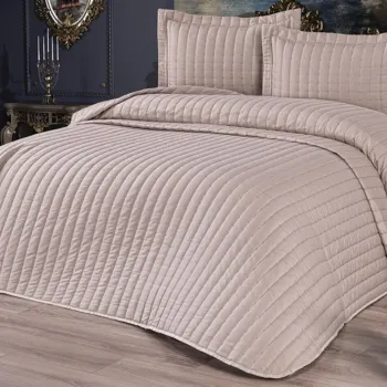 Set cuvertura de pat dubla 3 piese, Dublin - Cappucino, Dowry World, Bumbac imagine