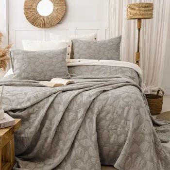 Set cuvertura de pat dubla 3 piese, L'essentiel Maison, Bambi, Bumbac, Bej imagine