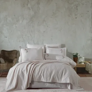 Set cuvertura de pat dubla 3 piese, Noris - Stone, Saheser, Bumbac imagine