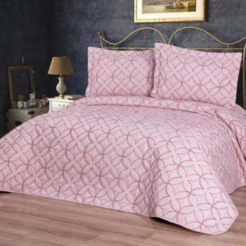 Set cuvertura de pat dubla 3 piese, Parolin - Powder, Dowry World, Bumbac imagine