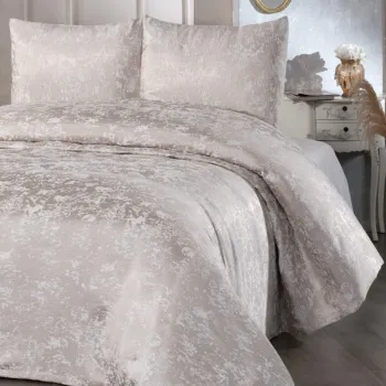 Set cuvertura de pat dubla 3 piese, Slayka - Cappucino, Dowry World, Bumbac imagine